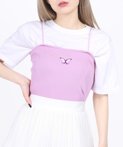 WC（ダブル シー）の「バタフライキャミソール（キャミソール・レディース・ホワイト/ブルー/ライトパープル・FREE）」の12枚目の写真