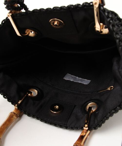 STRAWBERRY-FIELDS（ストロベリーフィールズ）の「ラッセルシートバンブーハンドル　バッグ（ハンドバッグ・レディース・オフホワイト/ブラック・FREE）」の5枚目の写真