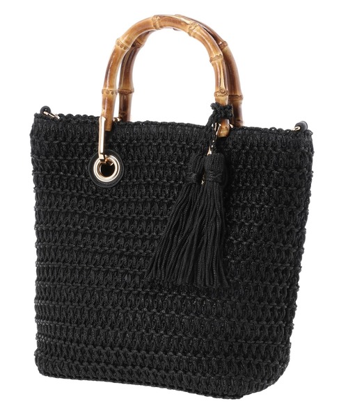 STRAWBERRY-FIELDS（ストロベリーフィールズ）の「ラッセルシートバンブーハンドル　バッグ（ハンドバッグ・レディース・オフホワイト/ブラック・FREE）」の8枚目の写真