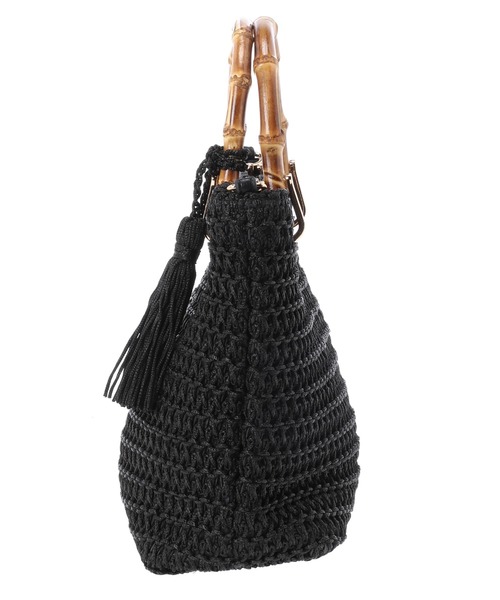 STRAWBERRY-FIELDS（ストロベリーフィールズ）の「ラッセルシートバンブーハンドル　バッグ（ハンドバッグ・レディース・オフホワイト/ブラック・FREE）」の9枚目の写真