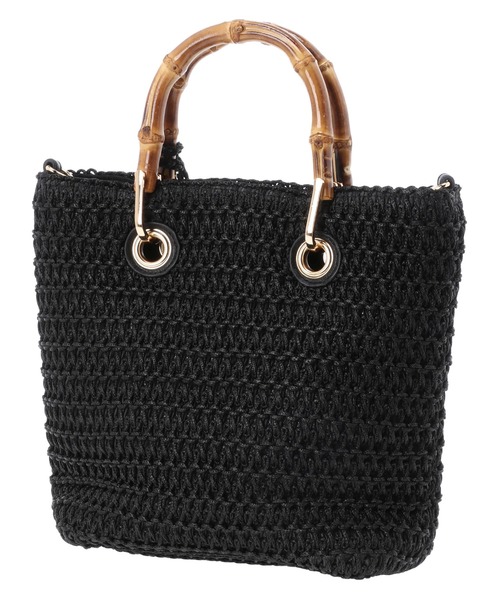 STRAWBERRY-FIELDS（ストロベリーフィールズ）の「ラッセルシートバンブーハンドル　バッグ（ハンドバッグ・レディース・オフホワイト/ブラック・FREE）」の10枚目の写真