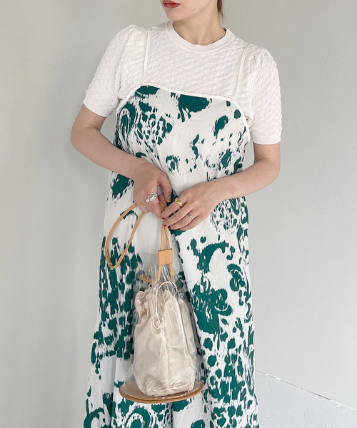 SANSeLF（サンセルフ）の「【SANSeLF】pattern camisole onepiece sanw92（ワンピース・レディース・グレー/グリーン・FREE）」の4枚目の写真