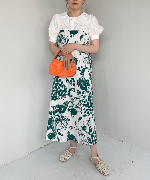 SANSeLF（サンセルフ）の「【SANSeLF】pattern camisole onepiece sanw92（ワンピース・レディース・グレー/グリーン・FREE）」の5枚目の写真