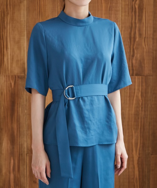 AIMER(エメ)の「ベルト付スタンドネックパンツセットアップ(セットアップ・レディース・ブラック/ベージュ/ブルー・MEDIUM)」の16枚目の写真