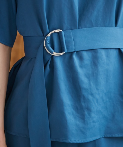 AIMER(エメ)の「ベルト付スタンドネックパンツセットアップ(セットアップ・レディース・ブラック/ベージュ/ブルー・MEDIUM)」の17枚目の写真