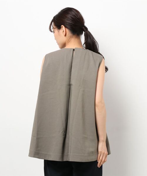 Sig FREAK'S STORE（シグフリークスストア）の「●Sig FREAK'S STORE/シグ フリークス ストア　リネンライクノースリーブトップス（シャツ/ブラウス・レディース・ベージュ/オリーブ/オレンジ・SMALL/MEDIUM）」の5枚目の写真