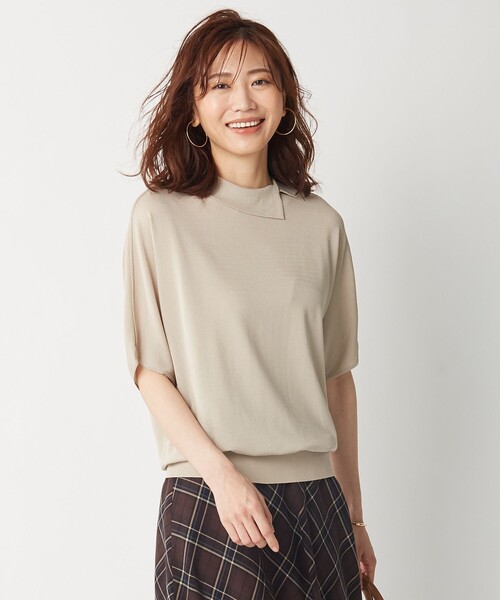 J.PRESS Ladies(J.プレス レディス)の「【洗える】レーヨンストレッチ ロールネックニット(ニット/セーター・レディース・ネイビー系/ベージュ系/ピンク系/スモーキーグリーン系・SMALL)」の1枚目の写真