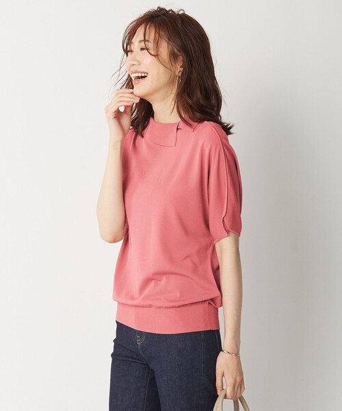 J.PRESS Ladies(J.プレス レディス)の「【洗える】レーヨンストレッチ ロールネックニット(ニット/セーター・レディース・ネイビー系/ベージュ系/ピンク系/スモーキーグリーン系・SMALL)」の4枚目の写真