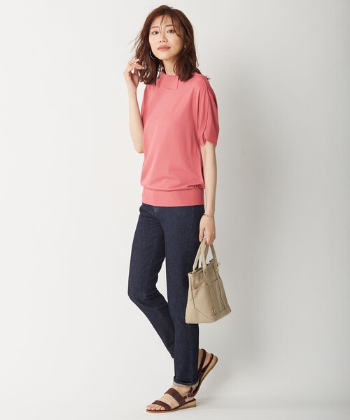 J.PRESS Ladies(J.プレス レディス)の「【洗える】レーヨンストレッチ ロールネックニット(ニット/セーター・レディース・ネイビー系/ベージュ系/ピンク系/スモーキーグリーン系・SMALL)」の7枚目の写真