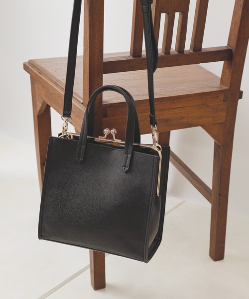 COLONY 2139（コロニートゥーワンスリーナイン）の「がま口トートバッグ/ショルダーバッグ（トートバッグ・レディース・モカ/ブラック×シルバー/ブラック×ゴールド・FREE）」の3枚目の写真