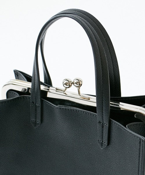 COLONY 2139（コロニートゥーワンスリーナイン）の「がま口トートバッグ/ショルダーバッグ（トートバッグ・レディース・モカ/ブラック×シルバー/ブラック×ゴールド・FREE）」の13枚目の写真