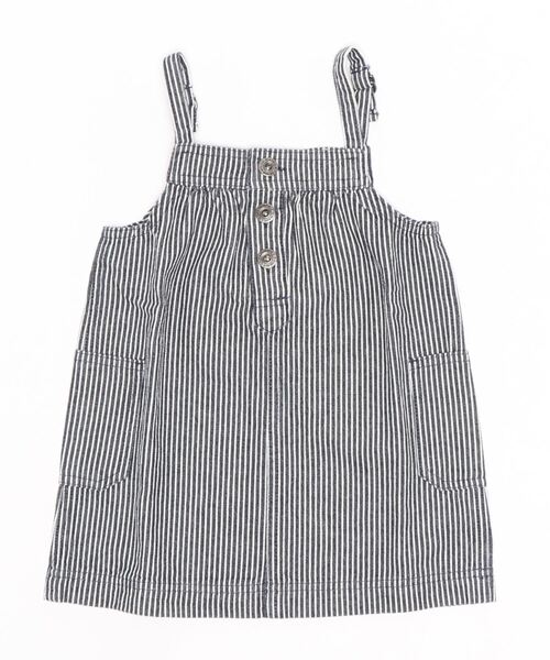 Life Support Products（ライフサポートプロダクツ）の「【COTTON from U.S.A】デニムキャミワンピース（80～160cm）（ワンピース・キッズ・キナリ/ストライプ/ネイビー・90/100/110/120/80/130/95/140/150/160）」の11枚目の写真