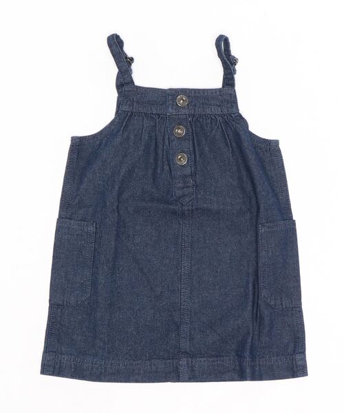 Life Support Products（ライフサポートプロダクツ）の「【COTTON from U.S.A】デニムキャミワンピース（80～160cm）（ワンピース・キッズ・キナリ/ストライプ/ネイビー・90/100/110/120/80/130/95/140/150/160）」の10枚目の写真