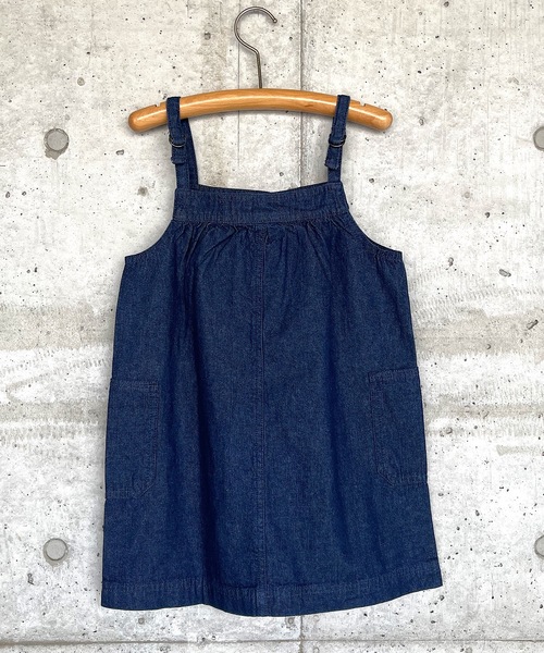 Life Support Products（ライフサポートプロダクツ）の「【COTTON from U.S.A】デニムキャミワンピース（80～160cm）（ワンピース・キッズ・キナリ/ストライプ/ネイビー・90/100/110/120/80/130/95/140/150/160）」の7枚目の写真