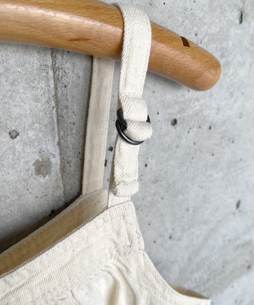 Life Support Products（ライフサポートプロダクツ）の「【COTTON from U.S.A】デニムキャミワンピース（80～160cm）（ワンピース・キッズ・キナリ/ストライプ/ネイビー・90/100/110/120/80/130/95/140/150/160）」の5枚目の写真