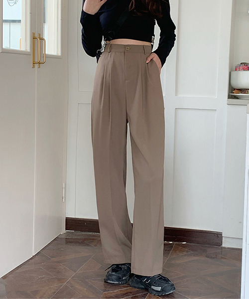 c.u.l（シーユーエル）の「【c.u.l:w】センタープレス ツータックワイドパンツ culw67（スラックス・レディース・ブラック/グレー/ベージュ・L/M）」の3枚目の写真