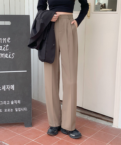 c.u.l（シーユーエル）の「【c.u.l:w】センタープレス ツータックワイドパンツ culw67（スラックス・レディース・ブラック/グレー/ベージュ・L/M）」の4枚目の写真