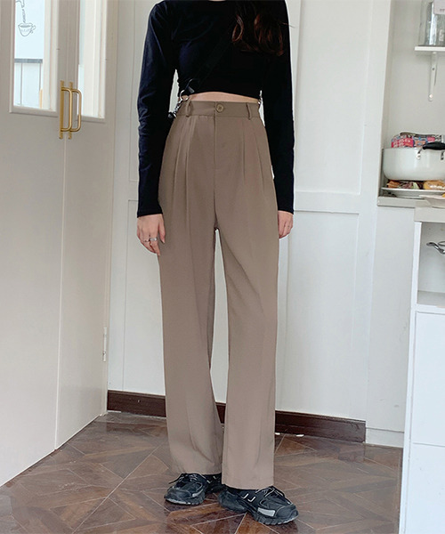 c.u.l（シーユーエル）の「【c.u.l:w】センタープレス ツータックワイドパンツ culw67（スラックス・レディース・ブラック/グレー/ベージュ・L/M）」の6枚目の写真