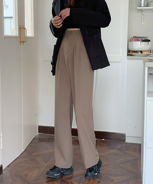 c.u.l（シーユーエル）の「【c.u.l:w】センタープレス ツータックワイドパンツ culw67（スラックス・レディース・ブラック/グレー/ベージュ・L/M）」の7枚目の写真