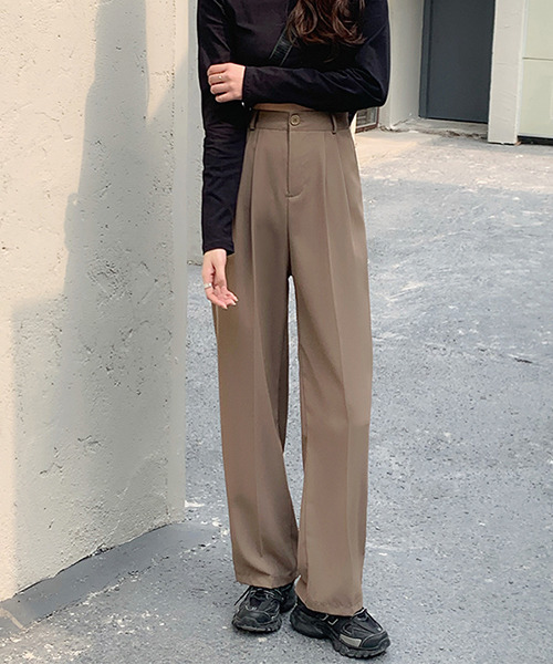 c.u.l（シーユーエル）の「【c.u.l:w】センタープレス ツータックワイドパンツ culw67（スラックス・レディース・ブラック/グレー/ベージュ・L/M）」の8枚目の写真