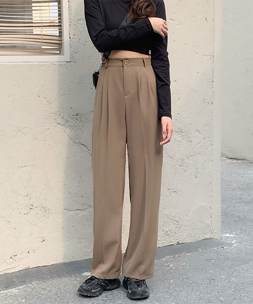 c.u.l（シーユーエル）の「【c.u.l:w】センタープレス ツータックワイドパンツ culw67（スラックス・レディース・ブラック/グレー/ベージュ・L/M）」の10枚目の写真