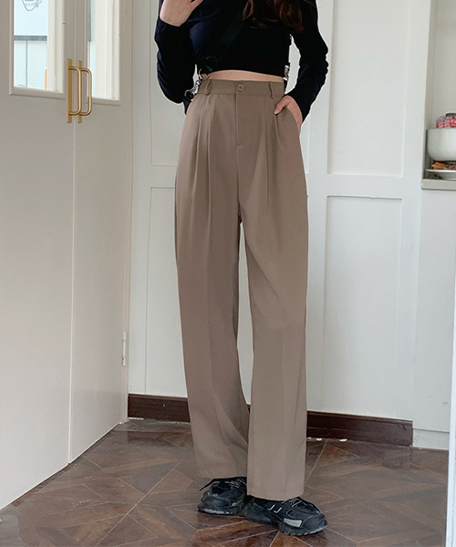 c.u.l（シーユーエル）の「【c.u.l:w】センタープレス ツータックワイドパンツ culw67（スラックス・レディース・ブラック/グレー/ベージュ・L/M）」の11枚目の写真