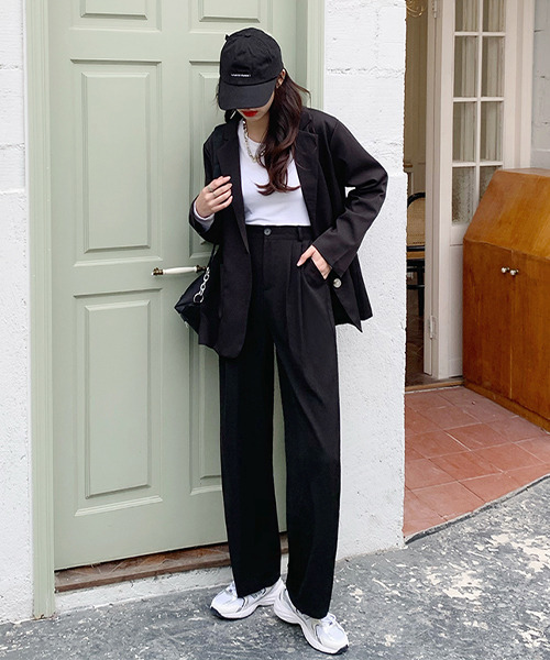 c.u.l（シーユーエル）の「【c.u.l:w】センタープレス ツータックワイドパンツ culw67（スラックス・レディース・ブラック/グレー/ベージュ・L/M）」の13枚目の写真