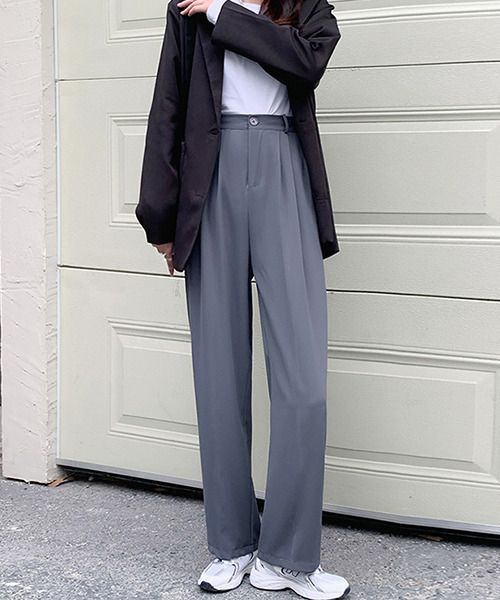 c.u.l（シーユーエル）の「【c.u.l:w】センタープレス ツータックワイドパンツ culw67（スラックス・レディース・ブラック/グレー/ベージュ・L/M）」の18枚目の写真