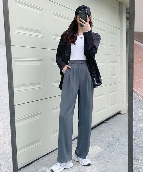 c.u.l（シーユーエル）の「【c.u.l:w】センタープレス ツータックワイドパンツ culw67（スラックス・レディース・ブラック/グレー/ベージュ・L/M）」の21枚目の写真