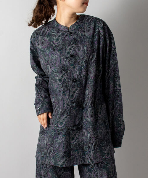 GLOSTER（グロスター）の「【GLOSTER/グロスター】パジャマカンフーシャツ　デニム/ペイズリー/花柄（シャツ/ブラウス・メンズ・インディゴブルー/ブラック系その他/グレー系その他・MEDIUM/LARGE）」の18枚目の写真