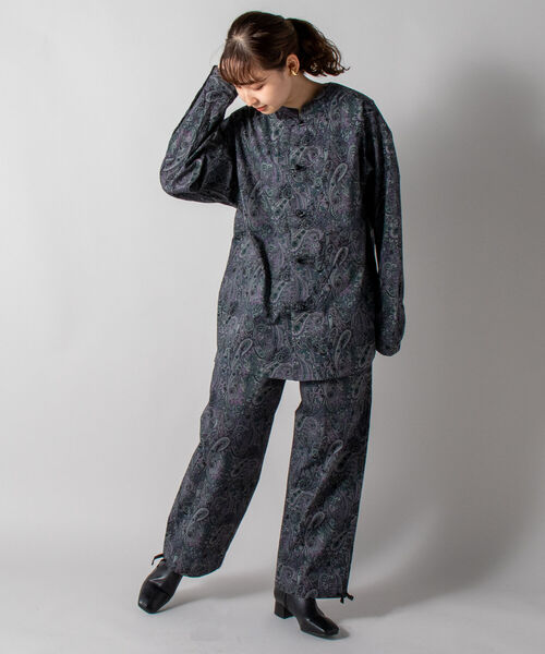 GLOSTER（グロスター）の「【GLOSTER/グロスター】パジャマカンフーシャツ　デニム/ペイズリー/花柄（シャツ/ブラウス・メンズ・インディゴブルー/ブラック系その他/グレー系その他・MEDIUM/LARGE）」の16枚目の写真