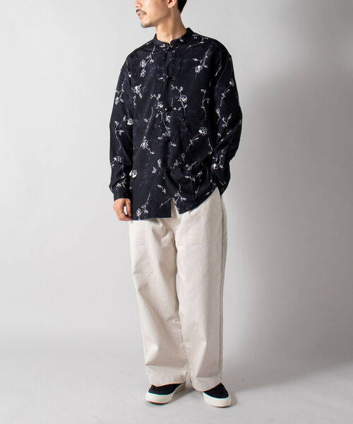GLOSTER（グロスター）の「【GLOSTER/グロスター】パジャマカンフーシャツ　デニム/ペイズリー/花柄（シャツ/ブラウス・メンズ・インディゴブルー/ブラック系その他/グレー系その他・MEDIUM/LARGE）」の11枚目の写真
