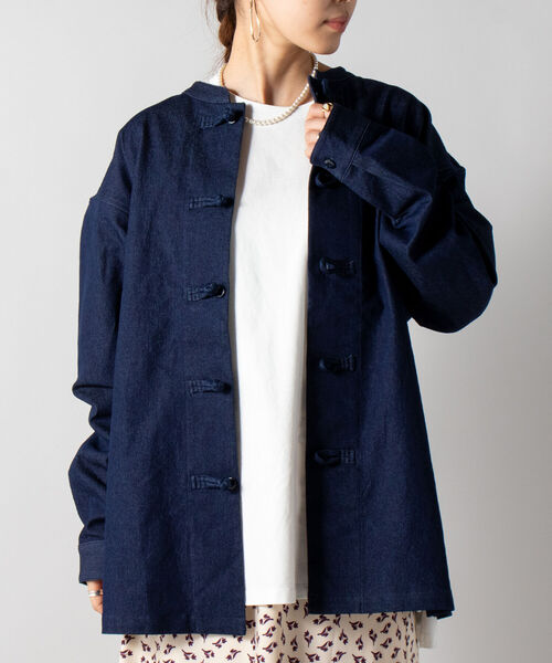 GLOSTER（グロスター）の「【GLOSTER/グロスター】パジャマカンフーシャツ　デニム/ペイズリー/花柄（シャツ/ブラウス・メンズ・インディゴブルー/ブラック系その他/グレー系その他・MEDIUM/LARGE）」の13枚目の写真