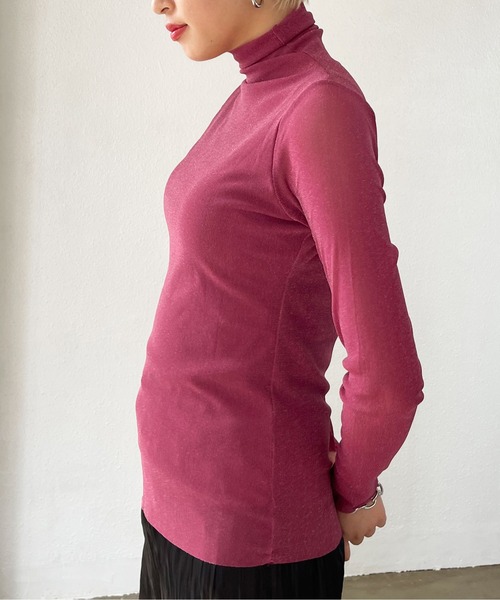 Shelly island（シェリーアイランド）の「ラメシアータートルカットソー（Tシャツ/カットソー・レディース・ホワイト/ブラック/ピンク/ブルー・FREE）」の20枚目の写真