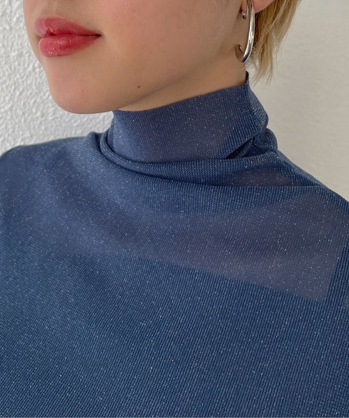 Shelly island（シェリーアイランド）の「ラメシアータートルカットソー（Tシャツ/カットソー・レディース・ホワイト/ブラック/ピンク/ブルー・FREE）」の21枚目の写真