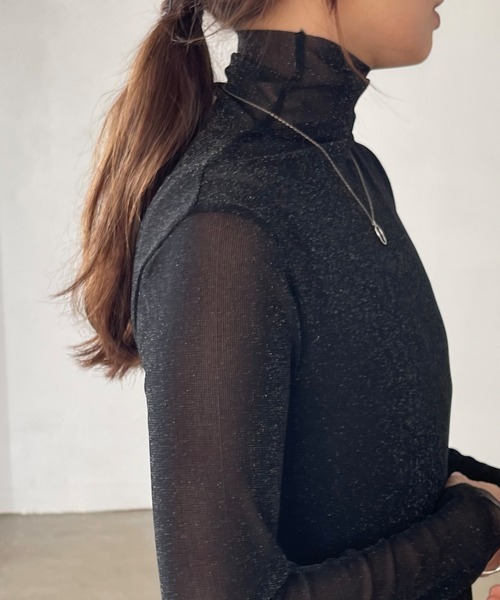 Shelly island（シェリーアイランド）の「ラメシアータートルカットソー（Tシャツ/カットソー・レディース・ホワイト/ブラック/ピンク/ブルー・FREE）」の22枚目の写真