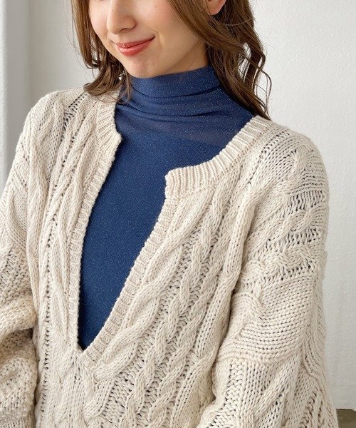 Shelly island（シェリーアイランド）の「ラメシアータートルカットソー（Tシャツ/カットソー・レディース・ホワイト/ブラック/ピンク/ブルー・FREE）」の10枚目の写真