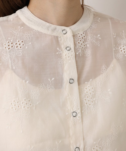 one after another NICE CLAUP(ワンアフターアナザーナイスクラップ)の「インナーセットオーガンジーフラワー刺繍ブラウス(シャツ/ブラウス・レディース・オフホワイト/アイボリー/オレンジ系その他・FREE)」の12枚目の写真