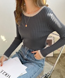 Futier land | パイピングリブニット(ニット/セーター)