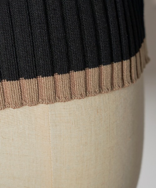 Futier land（フューティアランド）の「パイピングリブニット（ニット/セーター・レディース・チャコールグレー/ブラック/モカ/ライトベージュ/レッドパープル/ライトイエロー/アイボリー/ピンク/ホワイト・FREE）」の12枚目の写真