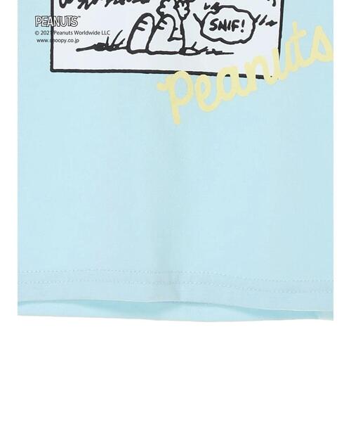 koe（コエ）の「PEANUTS スヌーピーロングTシャツ＊（Tシャツ/カットソー・キッズ・ブラウン/モカ/サックスブルー/チャコールグレー/グレイッシュベージュ/グリーン・100/120/110/130）」の18枚目の写真