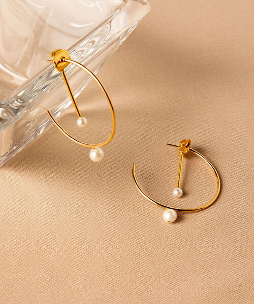 jorge morales（ホルヘモラレス）の「【jorge morales/ホルヘモラレス】Gバーパールピアス（ピアス（両耳用）・レディース・ゴールド・FREE）」の3枚目の写真