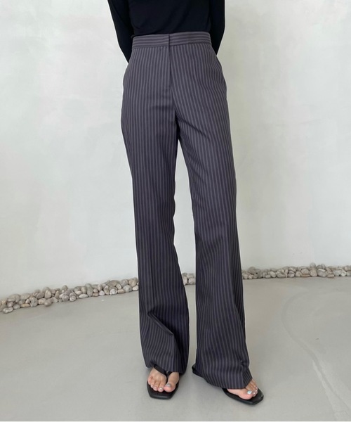 Didot.showroom（ディドット ショールーム）の「stripe boots cut pt（スラックス・レディース・チャコールグレー/カーキ・S/M）」の22枚目の写真