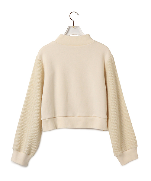 CAROLINA GLASER(カロリナ グレイサー)の「CAROLINA GLASER / スタンドカラー ショートトップス(スウェット・レディース・ブラック/クリーム・ONE SIZE)」の17枚目の写真