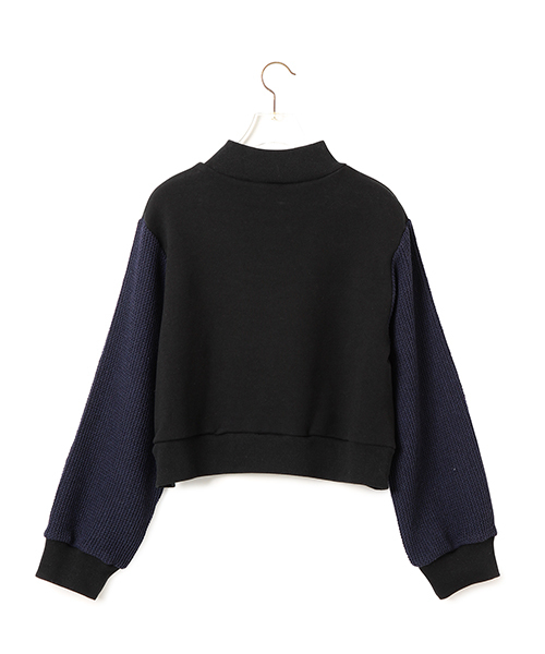 CAROLINA GLASER(カロリナ グレイサー)の「CAROLINA GLASER / スタンドカラー ショートトップス(スウェット・レディース・ブラック/クリーム・ONE SIZE)」の11枚目の写真