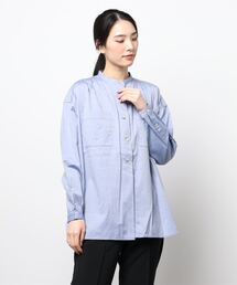 BROOKLYN OVERALL | バンドカラーギャザーシャツ(シャツ/ブラウス)