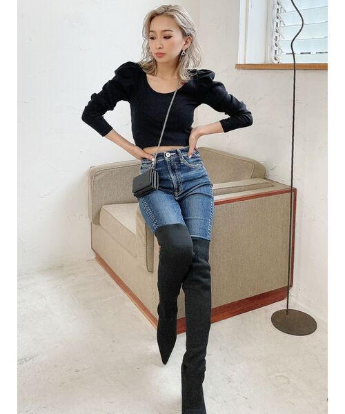 GYDA（ジェイダ）の「H/Wパウダースキニーデニムパンツ（デニムパンツ・レディース・ブルー/インディゴブルー・X-SMALL/SMALL/MEDIUM）」の7枚目の写真