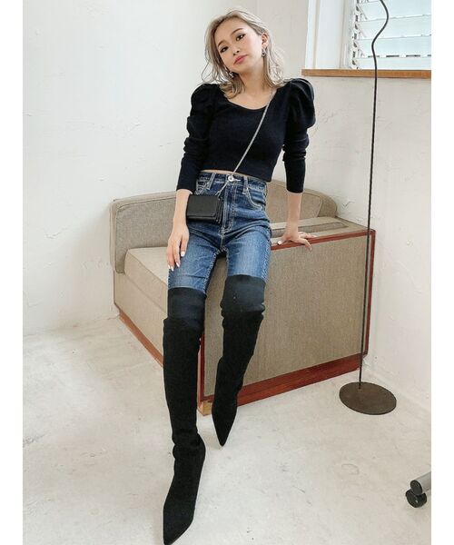 GYDA（ジェイダ）の「H/Wパウダースキニーデニムパンツ（デニムパンツ・レディース・ブルー/インディゴブルー・X-SMALL/SMALL/MEDIUM）」の10枚目の写真