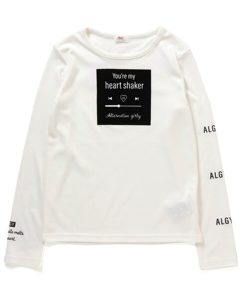 algy(アルジー)の「フロッキーロゴもちふわロンT(Tシャツ/カットソー・キッズ・オフホワイト/ミント/ラベンダー/ブラック・SMALL/XXX-SMALL/MEDIUM/X-SMALL/XX-SMALL)」の2枚目の写真