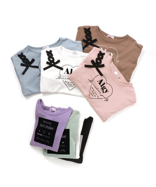 algy(アルジー)の「フロッキーロゴもちふわロンT(Tシャツ/カットソー・キッズ・オフホワイト/ミント/ラベンダー/ブラック・SMALL/XXX-SMALL/MEDIUM/X-SMALL/XX-SMALL)」の10枚目の写真